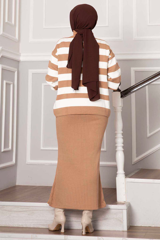 Robe courte à larges rayures TEN