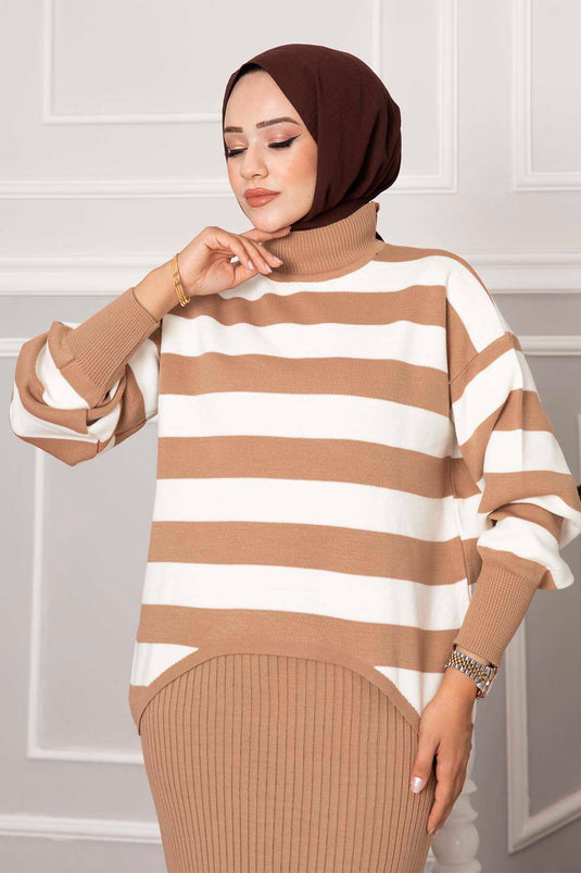 Robe courte à larges rayures TEN