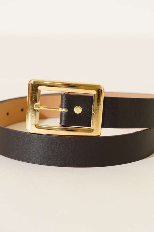 Wide Rectangular Buckle Belt Bitter Brown