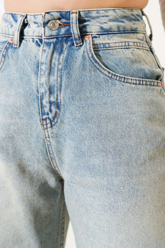 Wide Leg Jeans Green Tint