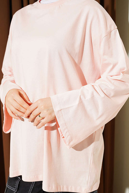 Geniş Kollu Basic Tunik Somon
