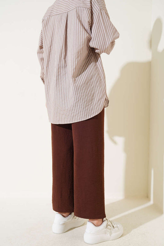 Wide-Leg Ayrobin Trousers, Brown