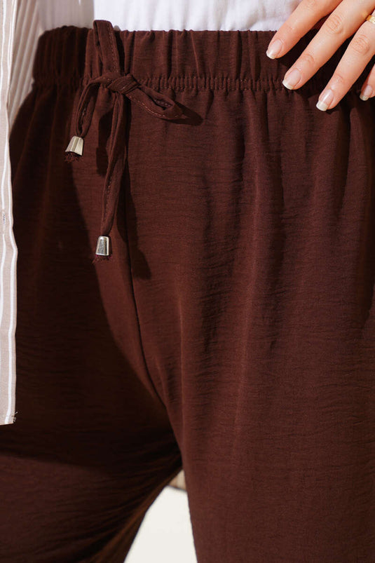 Pantalones Ayrobin de pierna ancha, marrón