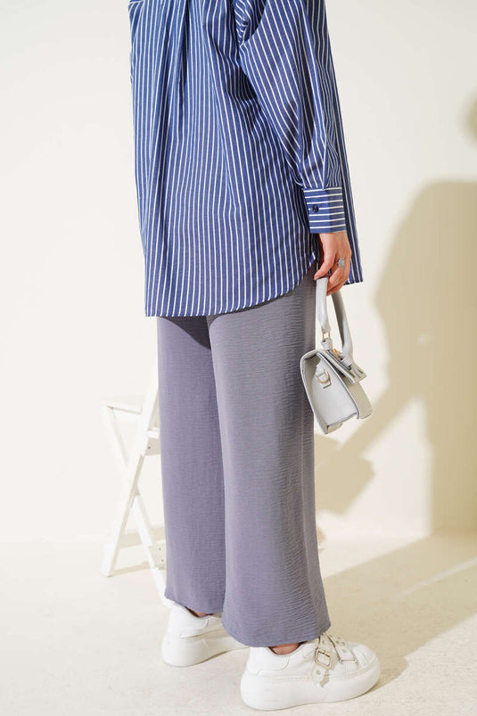 Wide-Leg Ayrobin Trousers, Slate Grey