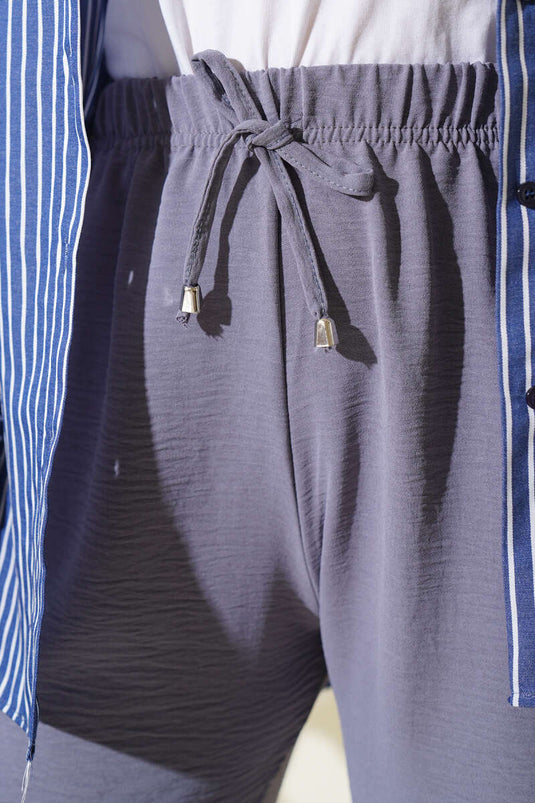 Pantalon Ayrobin à jambes larges, gris ardoise