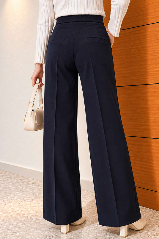 Geniş Paçalı Basic Kumaş Pantolon Lacivert