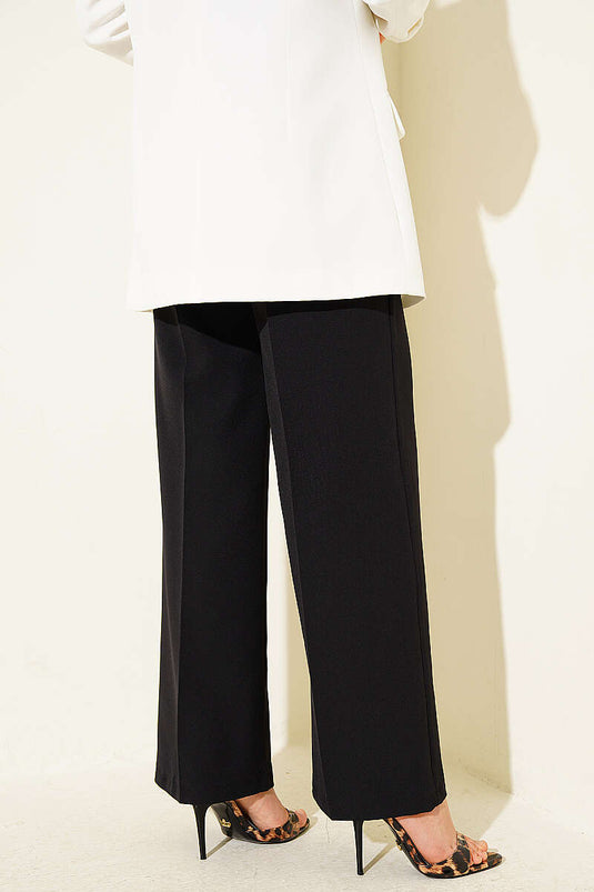 Pantalon large à ceinture noir
