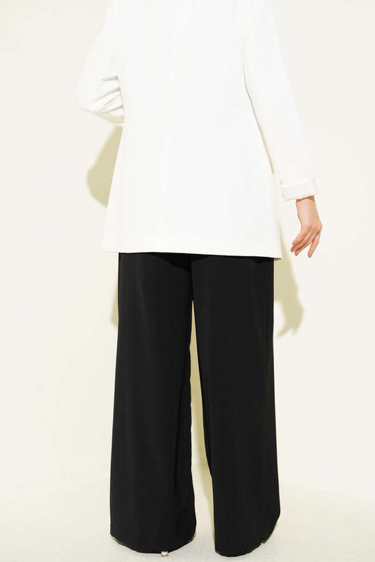 Geniş Paçalı Palazzo Kumaş Pantolon Siyah