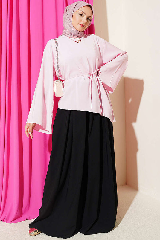 Pantaloni Plissettati Con Tasche Neri