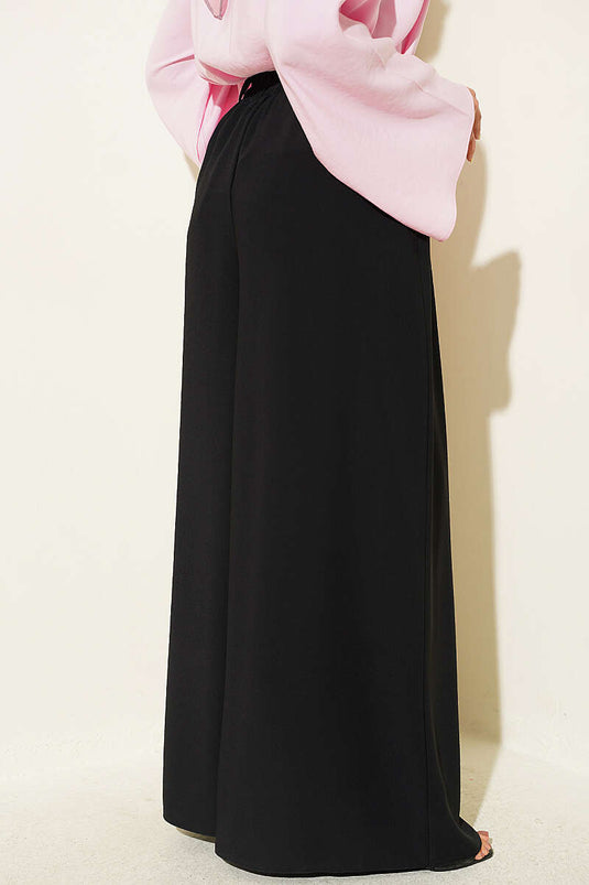 Pantaloni Plissettati Con Tasche Neri