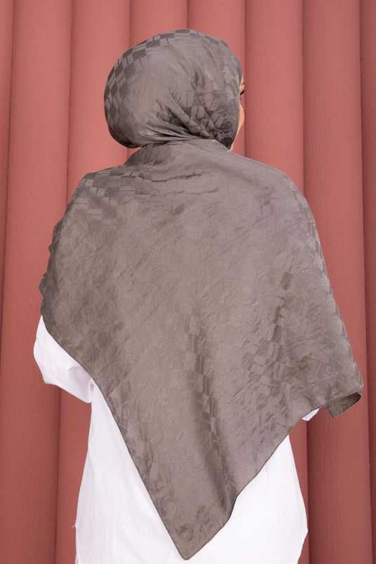 Geometric Pattern Jacquard Shawl Series Smoke
