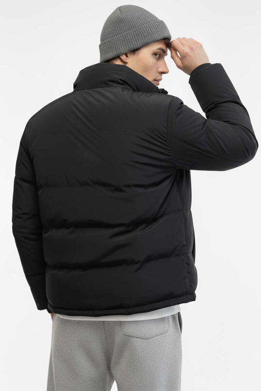 Giesto Men's Jacket with Emblem Details, Black