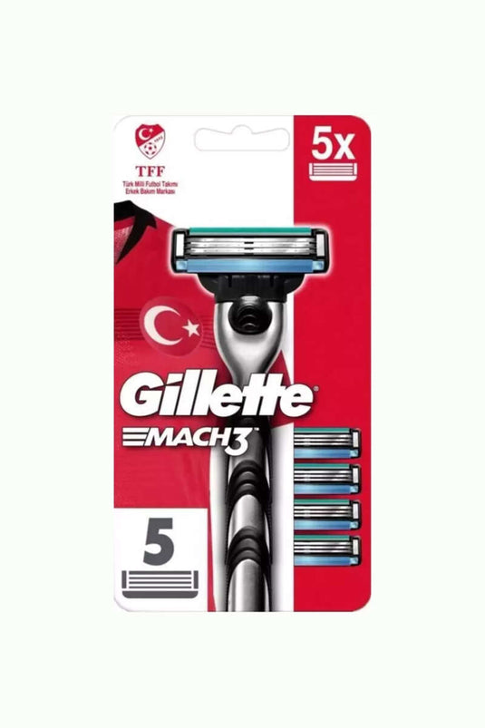 Gillette Mach3 Razor + 5 Replacement Razor Blades