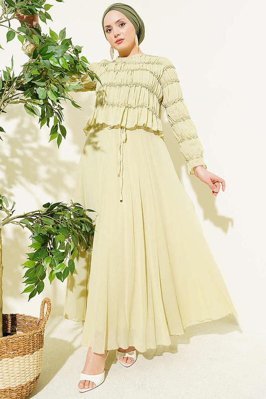 Ensemble deux pièces avec blouse Gipeli et jupe, couleur menthe