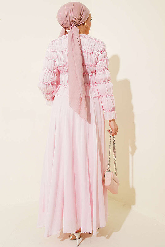 Ensemble Deux Pièces Gipeli avec Blouse et Jupe Rose