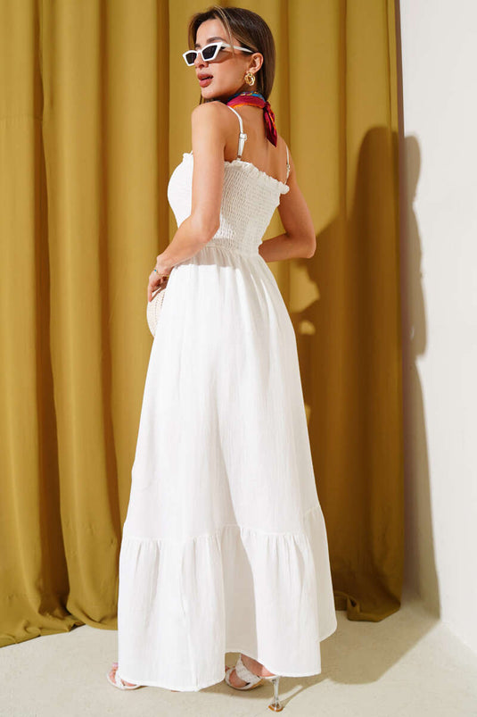 Gipel Rope Strap Muslin Dress Ecru