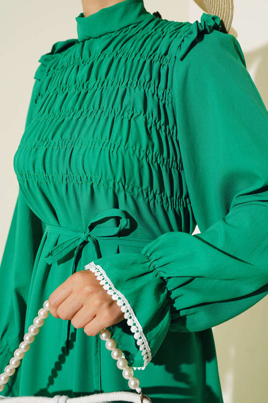 Green Dress with Tied Straps