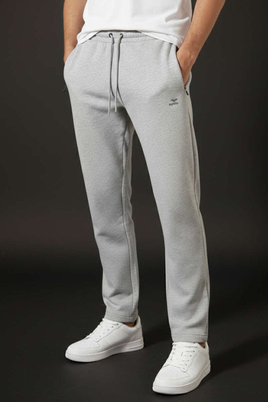 Pantalon de survêtement pour homme à ceinture élastique cachée, gris chiné