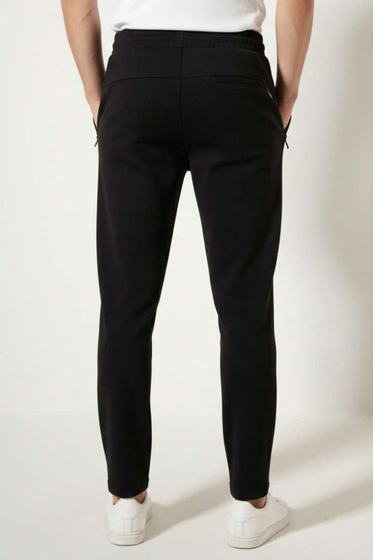 Gizli Cep Bel Lastikli Erkek Eşofman Altı Siyah