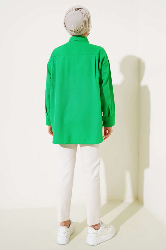 Gizli Düğmeli Basic Gömlek Benetton