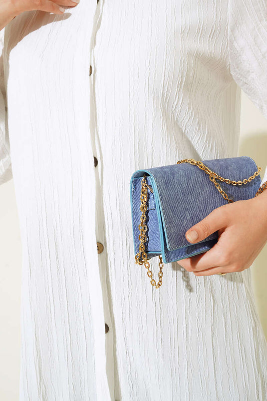 Gizli Pat Uzun Gömlek Beyaz