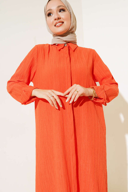 Secret Pattern Long Shirt Orange