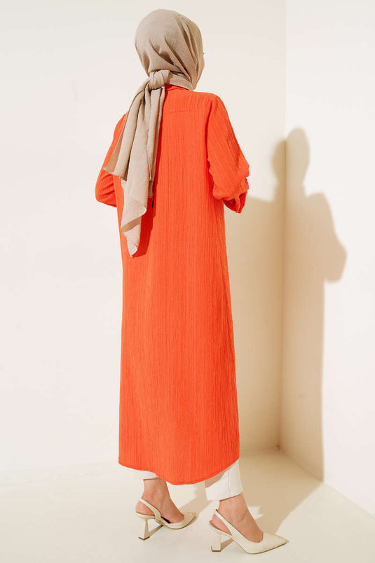 Secret Pattern Long Shirt Orange