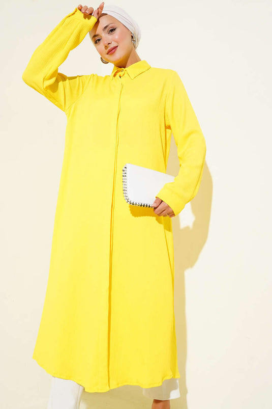 Chemise longue jaune Hidden Pat