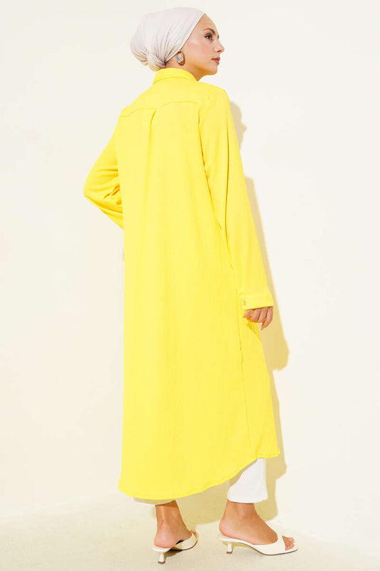 Chemise longue jaune Hidden Pat