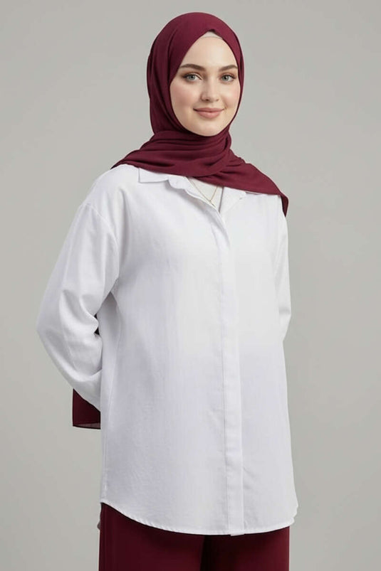 Camicia in tessuto modal Gizli Patlı color ecru