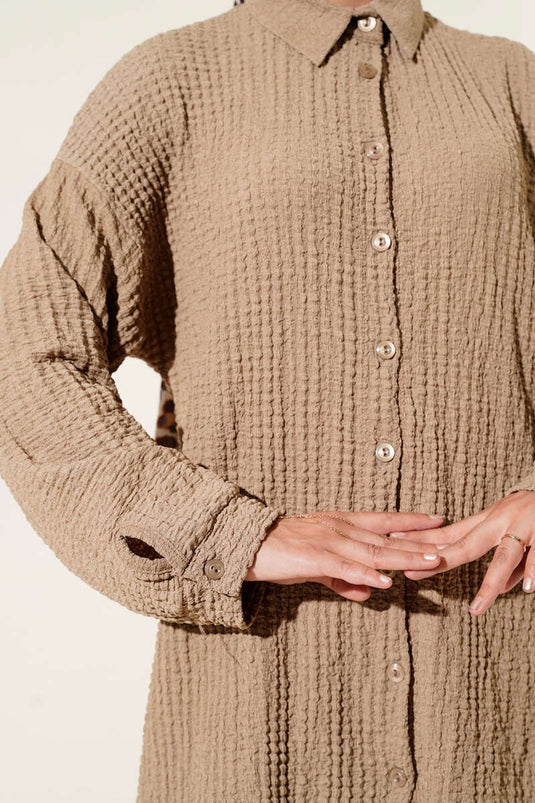 Gofre Desenli İkili Takım Camel