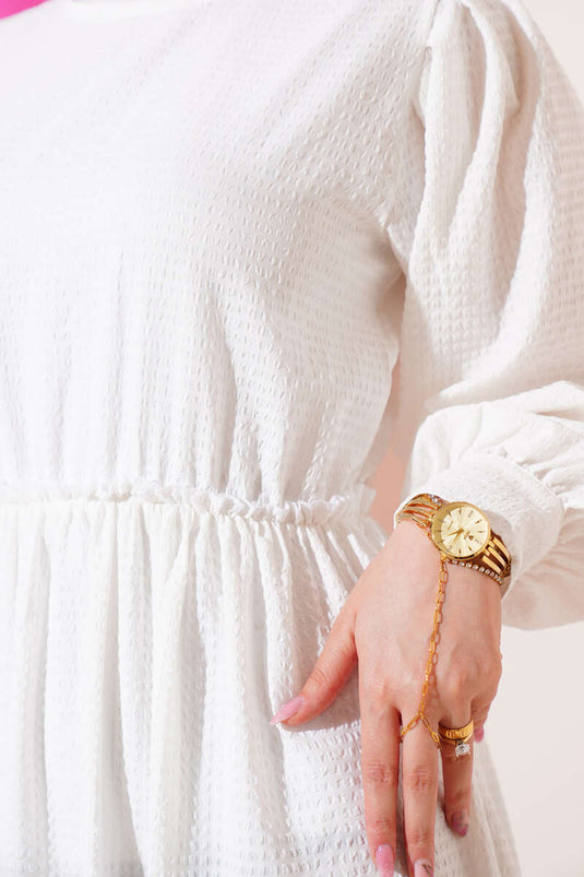 Gofre Kat Kat Kleid Ecru