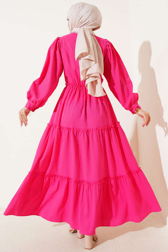 Waffle Kat Kat Dress Fuchsia