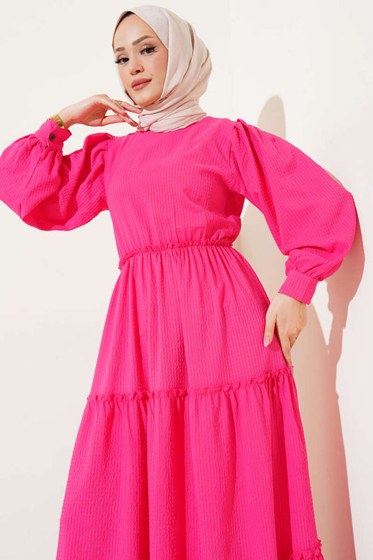 Waffle Kat Kat Dress Fuchsia