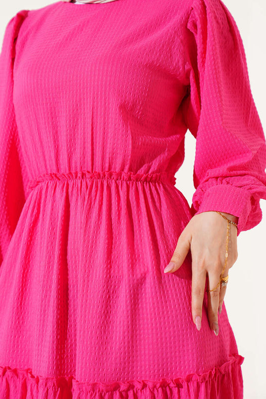Waffle Kat Kat Dress Fuchsia