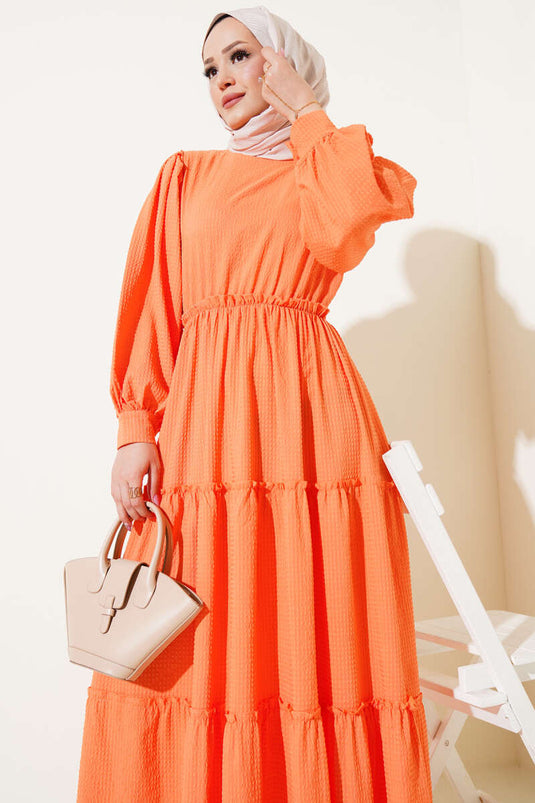 Gofre Kat Kat Jurk Oranje