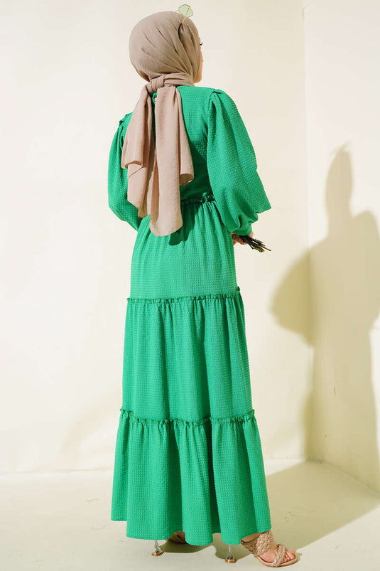 Gofre Kat Kat Elbise Yeşil