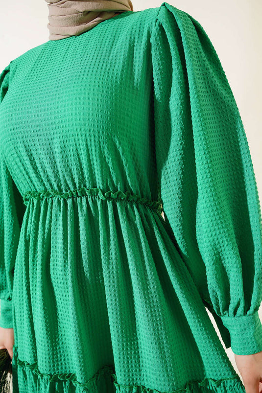 Gofre Kat Kat Elbise Yeşil