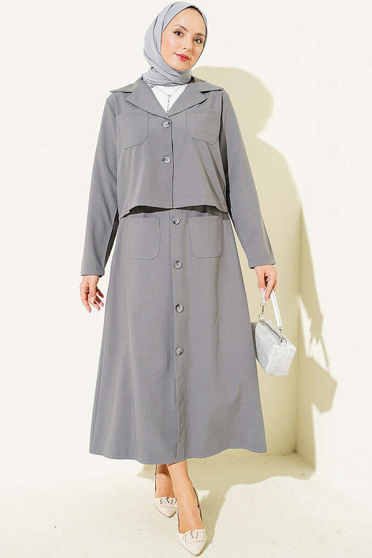 Fume Pocketed Skirted Two-Piece Set