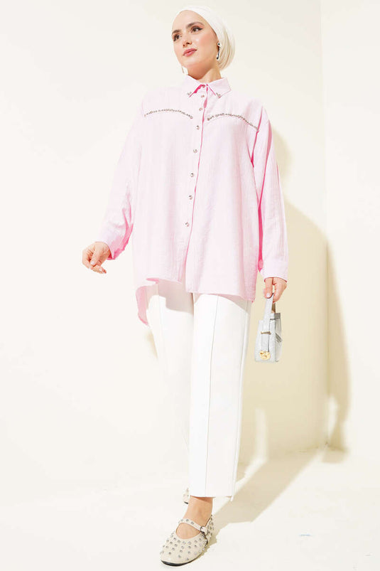 Chemise doublée Chest Stone rose