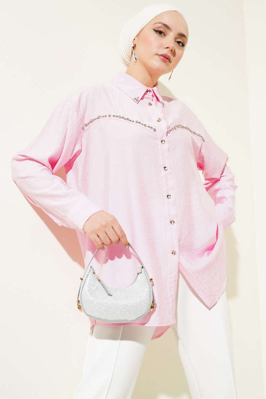 Chemise doublée Chest Stone rose