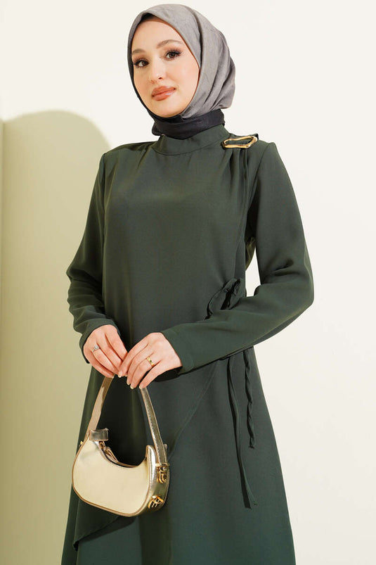 Gold Accessory Drawstring Two-Piece Set Emerald