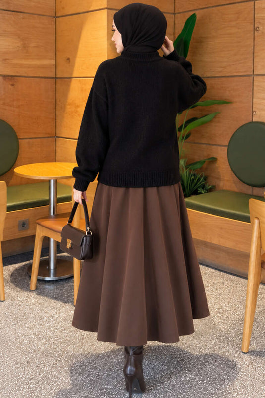 Gilet En Maille Côtelée À Boutons Dorés Noir