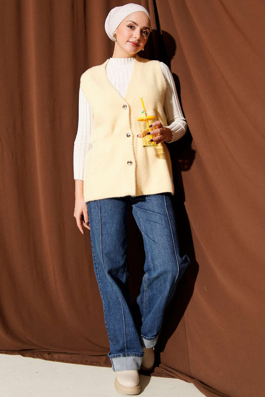 Yellow Vest with Gold Buttons and Beard