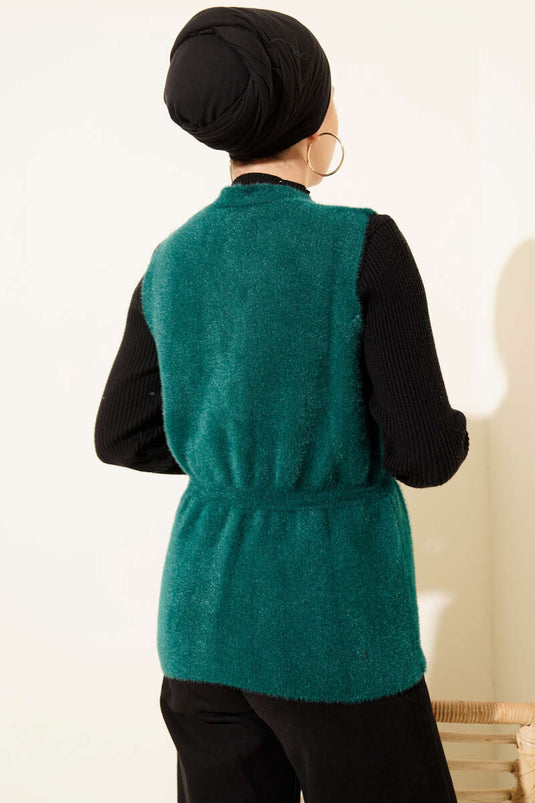 Gilet à boutons dorés avec barbe Émeraude