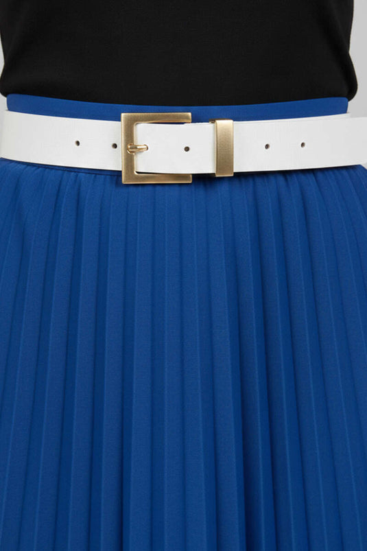 Gouden Gesp Klassieke Riem Wit