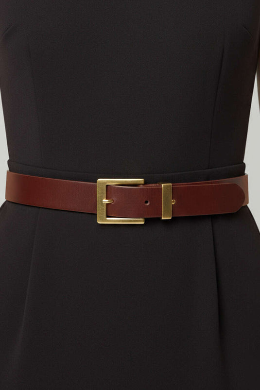 Gouden Gesp Klassieke Riem Bordeaux