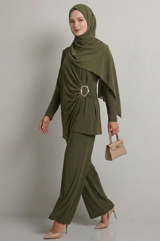 Gold Tokalı Sandy İkili Takım Haki