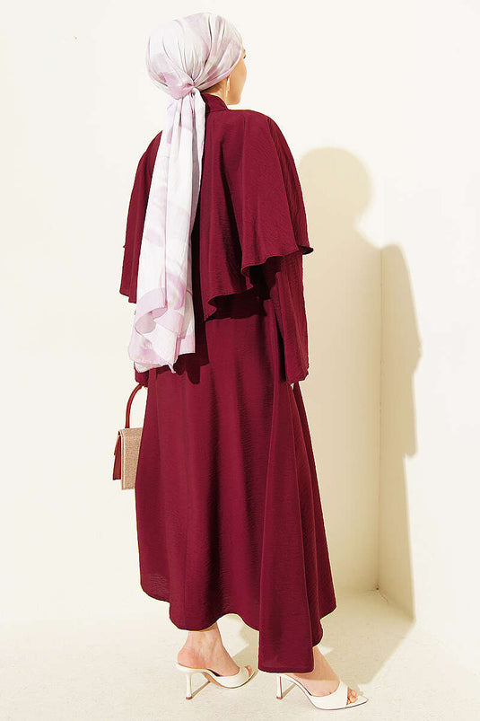 Gold Buckle Triple Set Burgundy