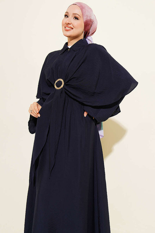 Gold Buckle Triple Set Navy Blue